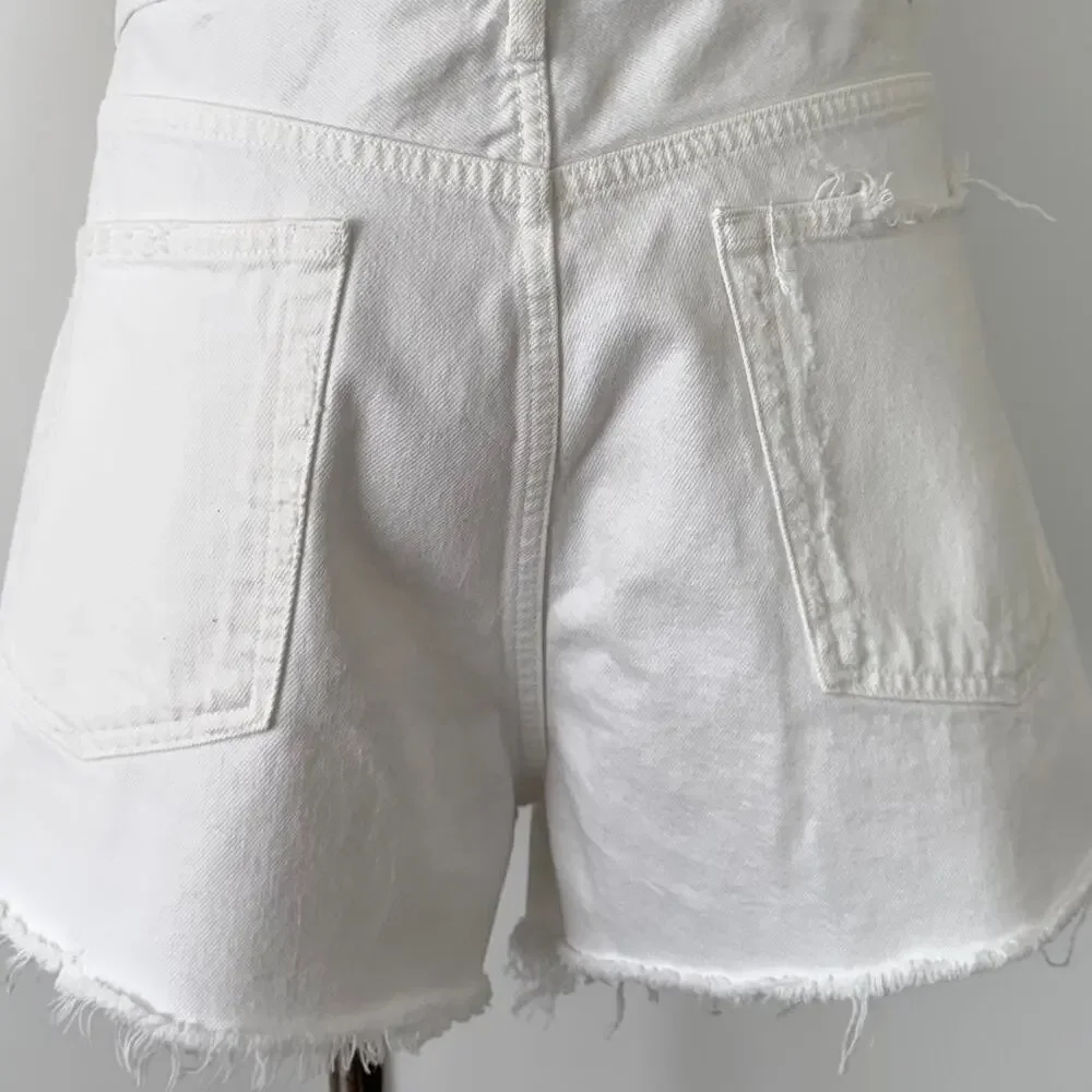 Agolde Anthropologie Parker Vintage Cutt-Off Shorts Denim Jeans in White 33 NWT - Picture 8 of 11